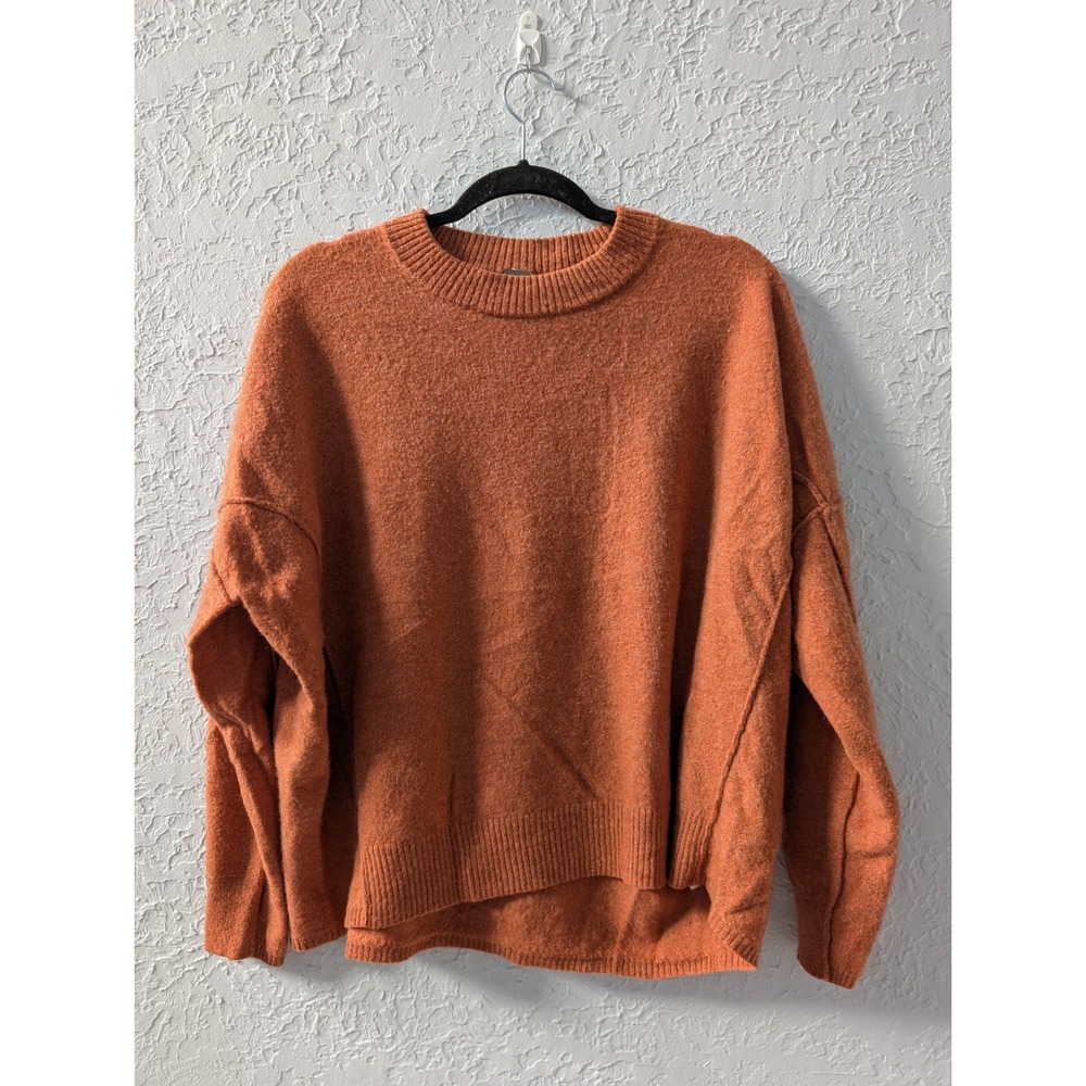 Free People Cashmere Sweater Womens M Orange Oversized Cozycore